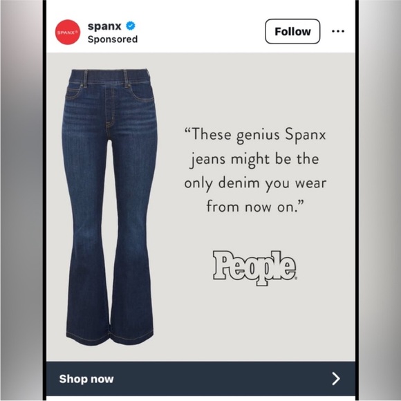 NWT Spanx Pull On Flare Jeans Midnight Shade Sz XS Petite - Picture 7 of 11